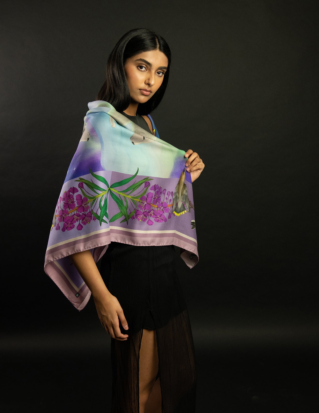 Dancing Lights Lovely Lilac Wool/Silk Blend Scarf