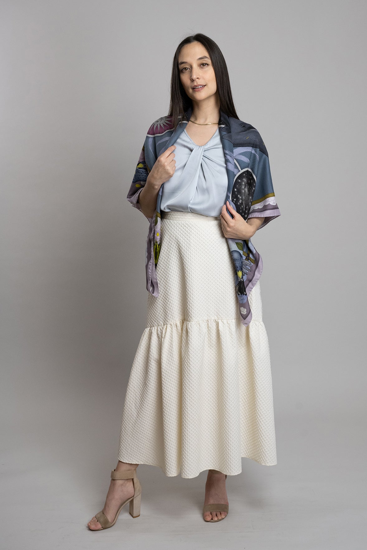The Grey Whale Lavender Wool/Silk Blend Scarf