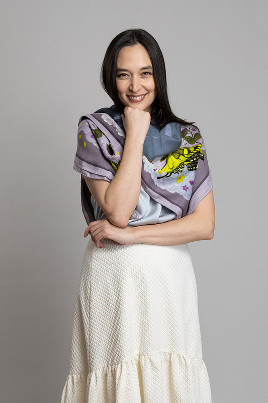 The Grey Whale Lavender Wool/Silk Blend Scarf