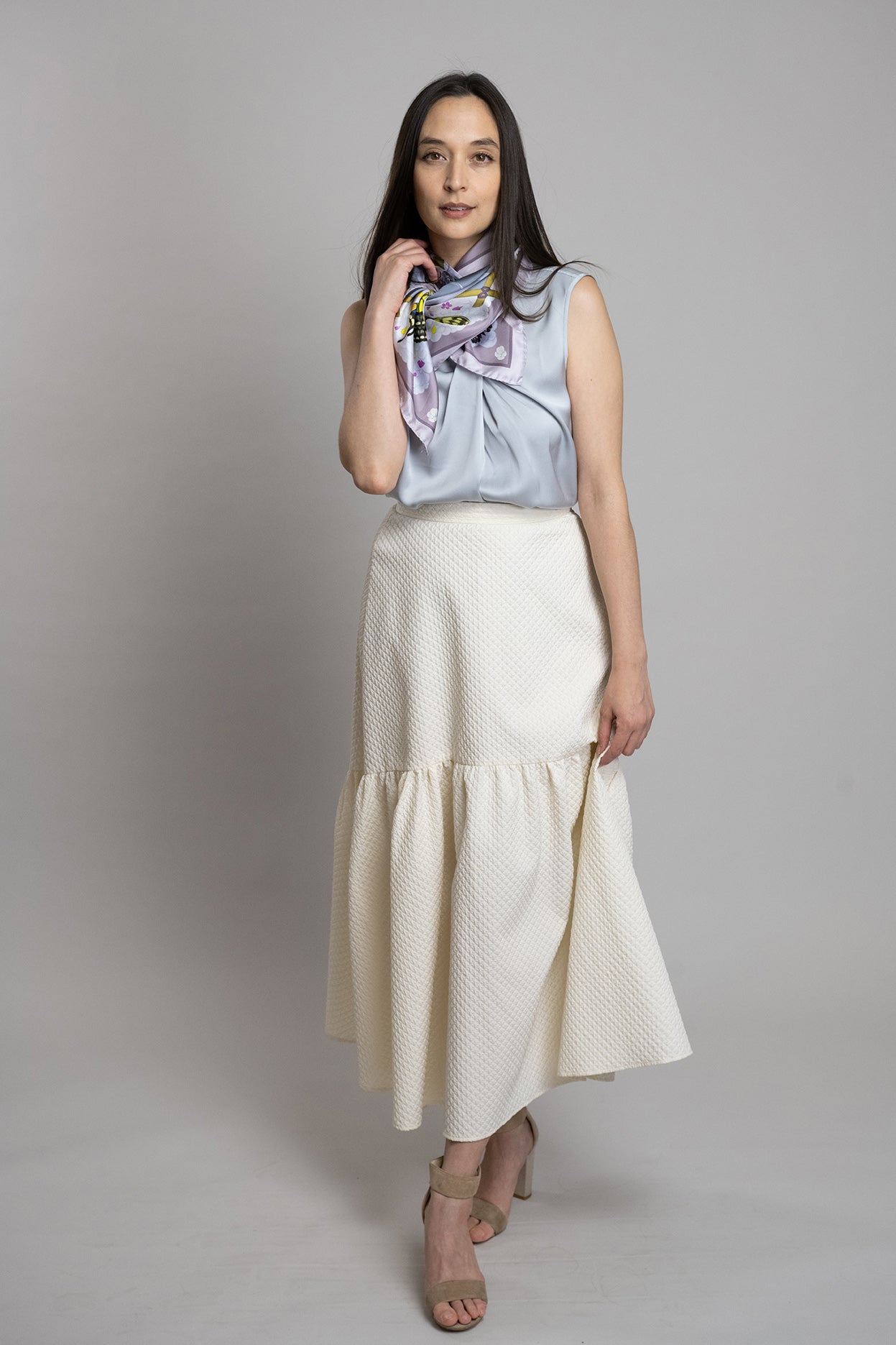 The Grey Whale Lavender Silk Twill Scarf