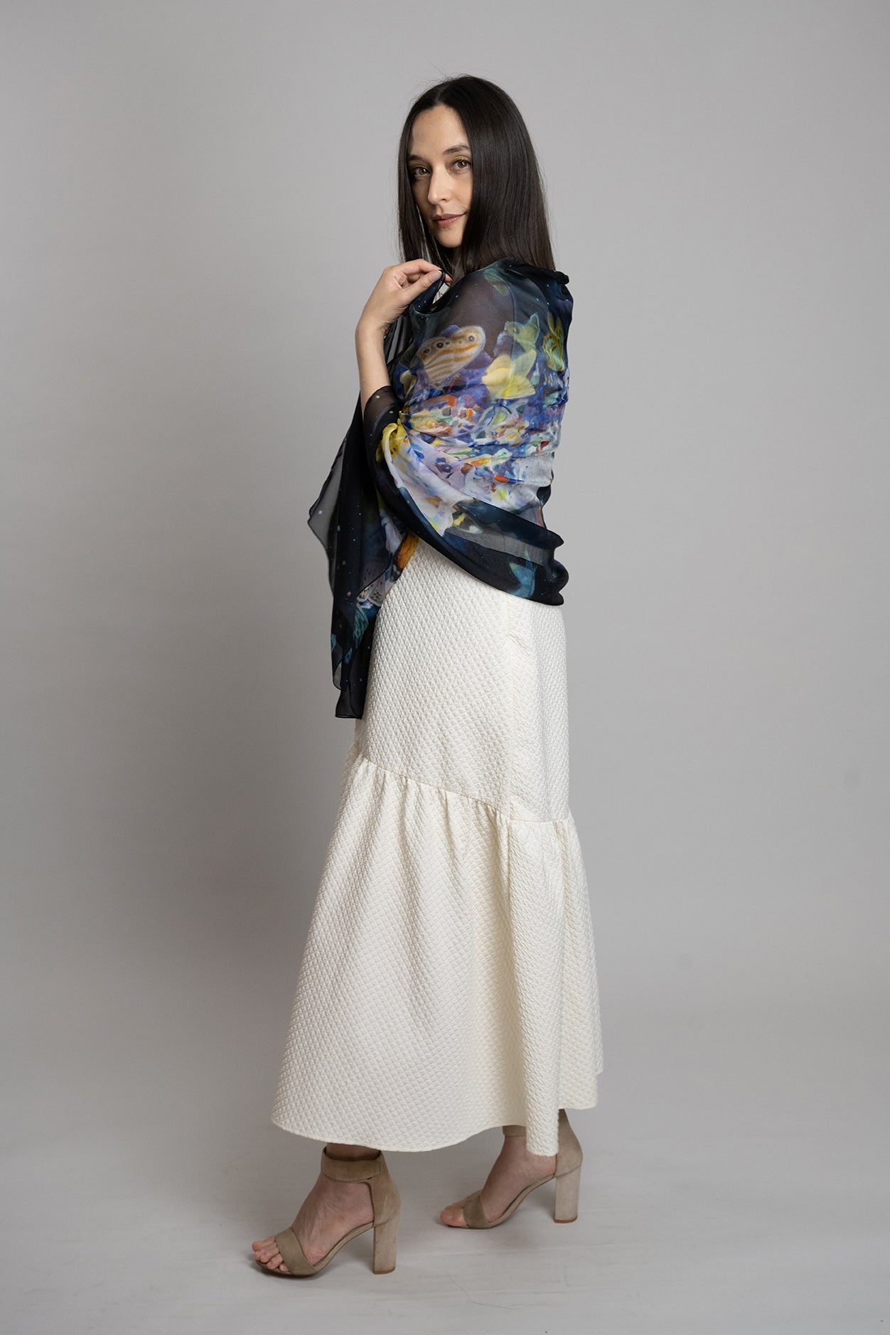 Butterfly's Fantasy Silk Chiffon Long Scarf