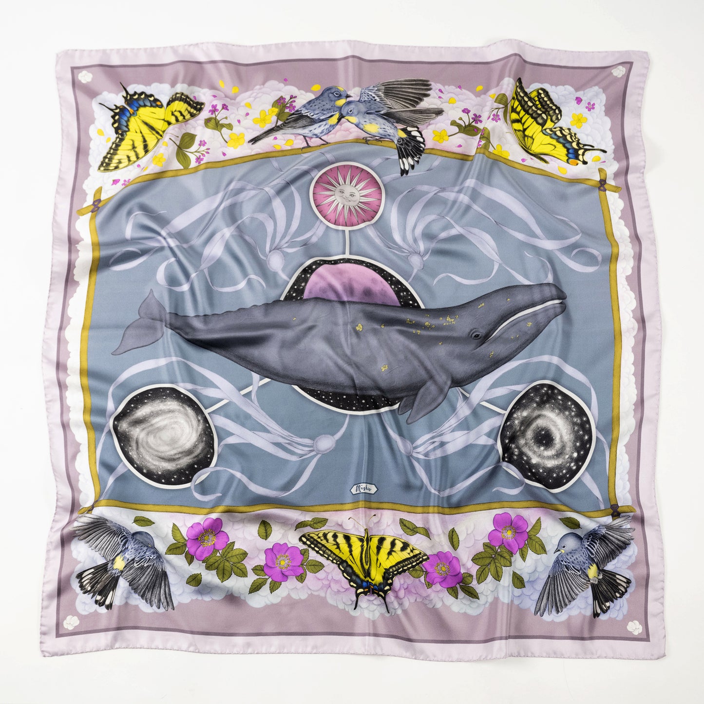 The Grey Whale Lavender Silk Twill Scarf