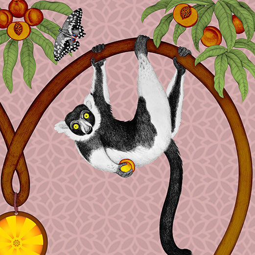 Endangered Lemurs of Madagascar Rose Fine Art Unframed Print