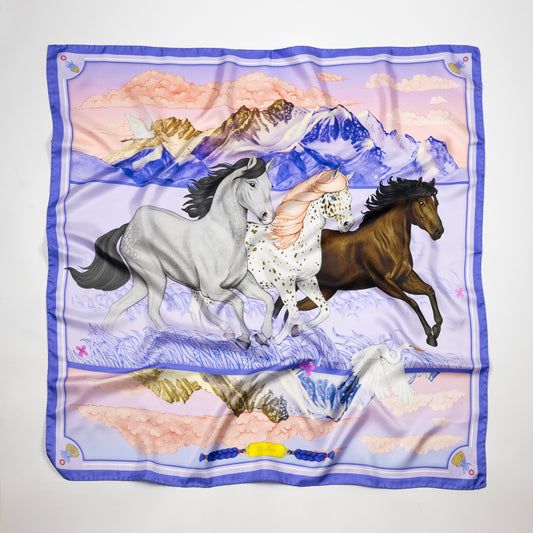 Wild Horizon Periwinkle Dream Silk Scarf