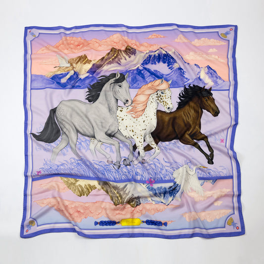 Wild Horizon Periwinkle Dream Wool Silk Scarf