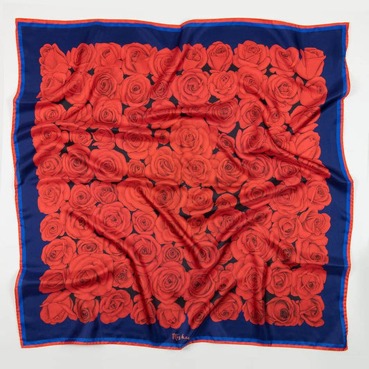 100 Red Roses Silk Twill Scarf