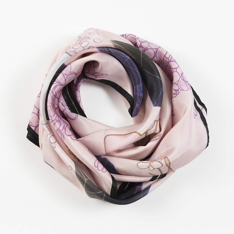 Crystal Grid Silk Scarf
