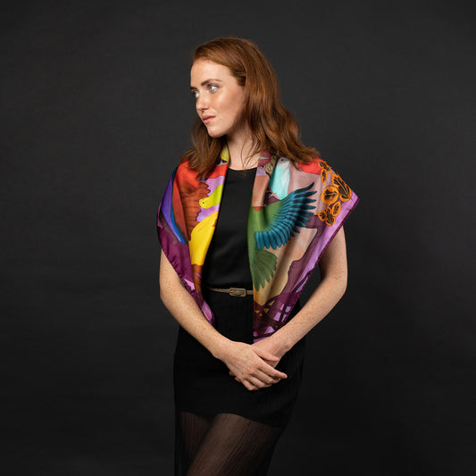 Sunset Feast Luxury Art Scarf