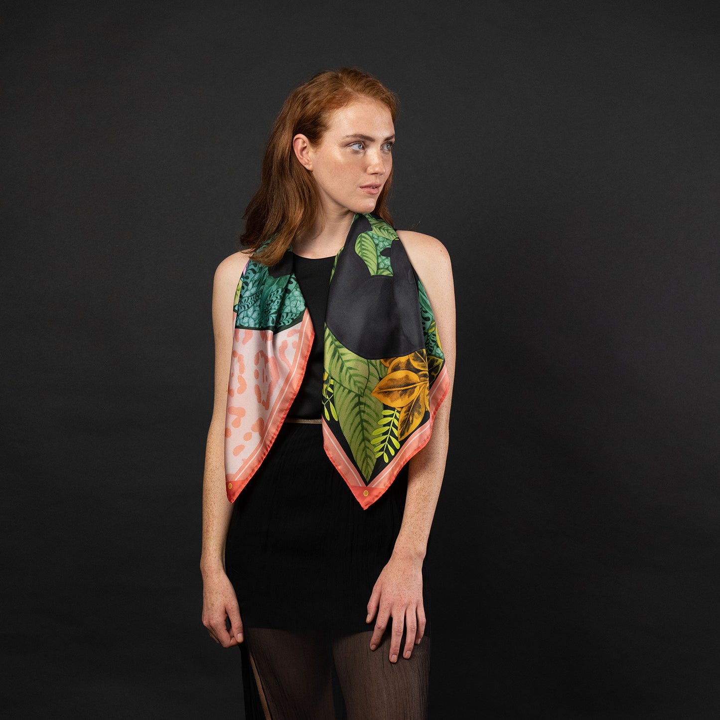 Twin Panthers Silk Luxury Art Scarf