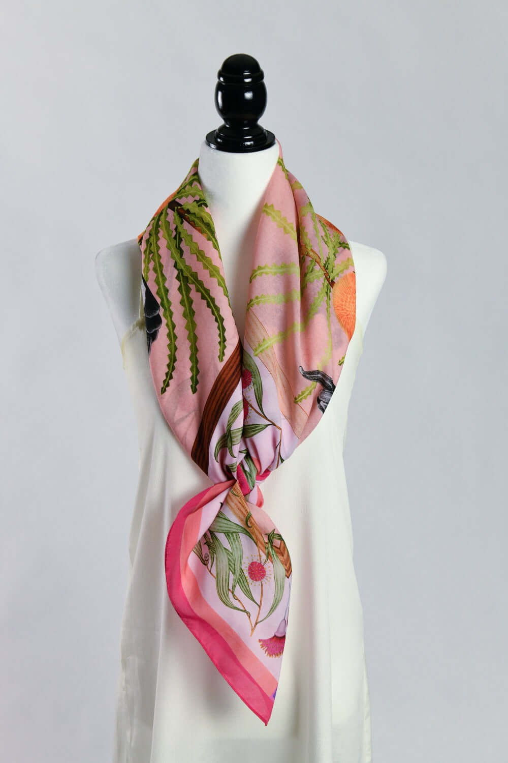 Carnaby's Cockatoos Strawberry Lavender Tencel Scarf
