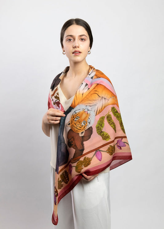 Sumatran Reflections (Crimson Sunset) Eco Friendly Tencel Scarf