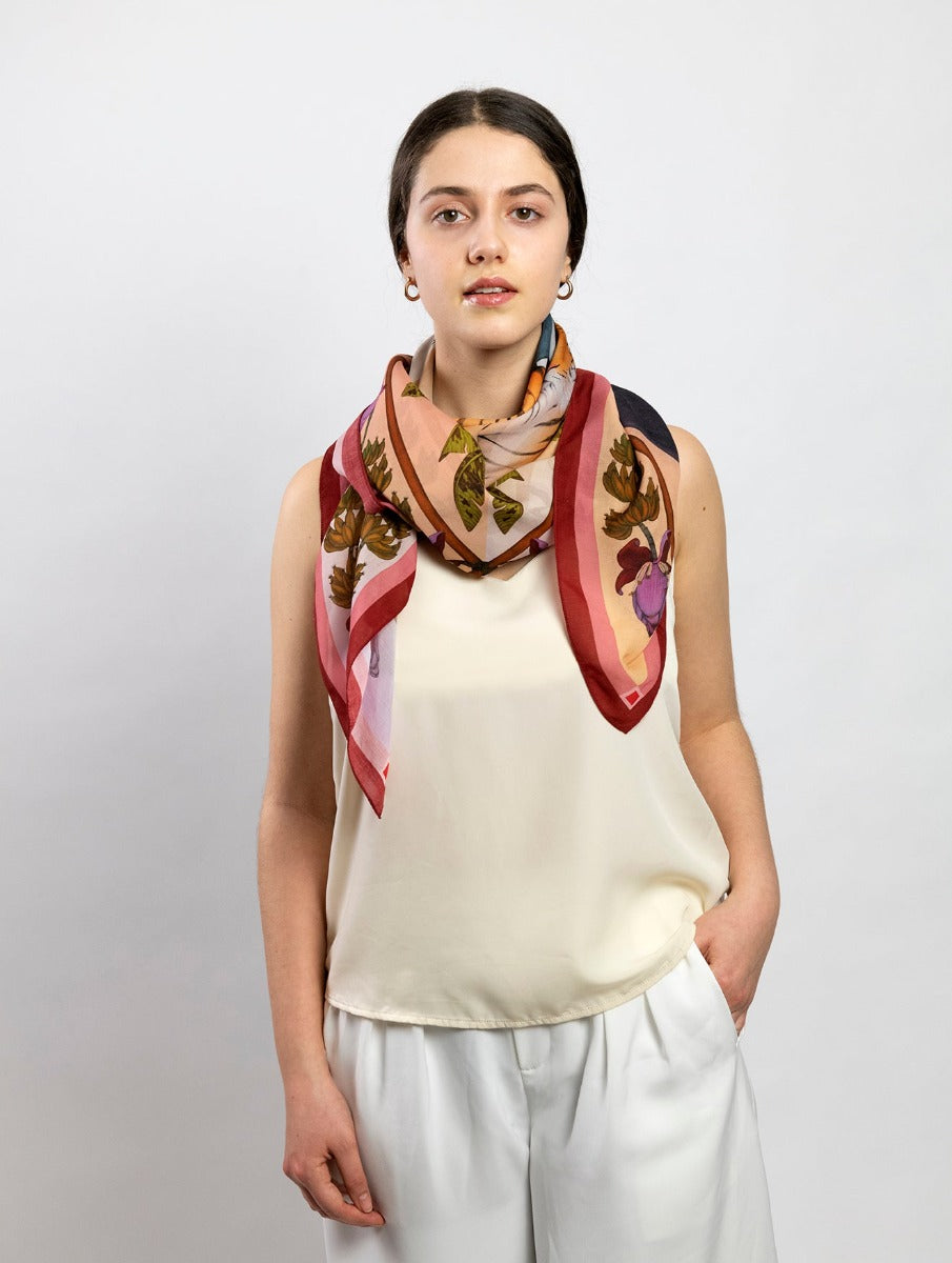 Sumatran Reflections (Crimson Sunset) Eco Friendly Tencel Scarf