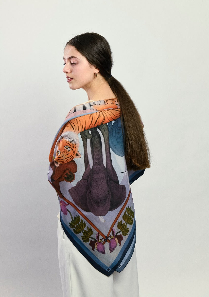 Sumatran Reflections (Blueberry Sunset) Eco Friendly Tencel Scarf
