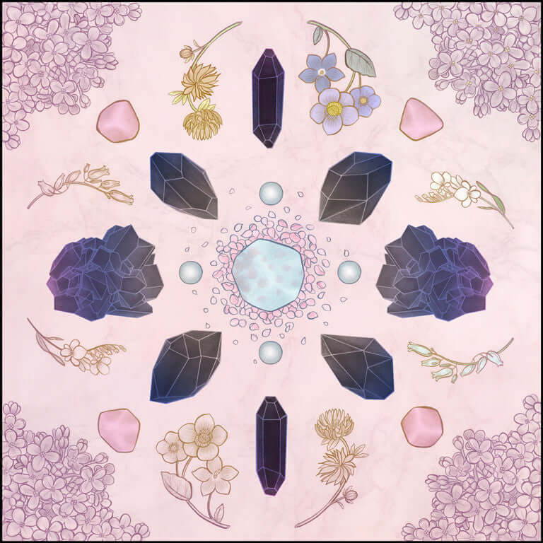 Crystal Grid Silk Scarf