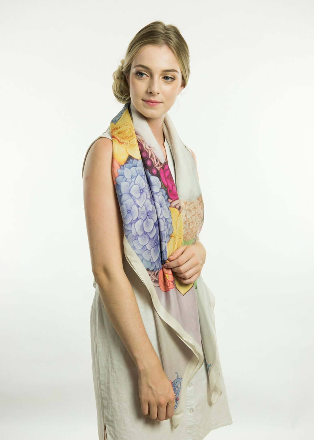 Deer Garden SIlk Scarf