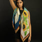 Burrowing Owls and Sunflowers Wool/Silk Blend Scarf