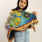 Burrowing Owls and Sunflowers Wool/Silk Blend Scarf