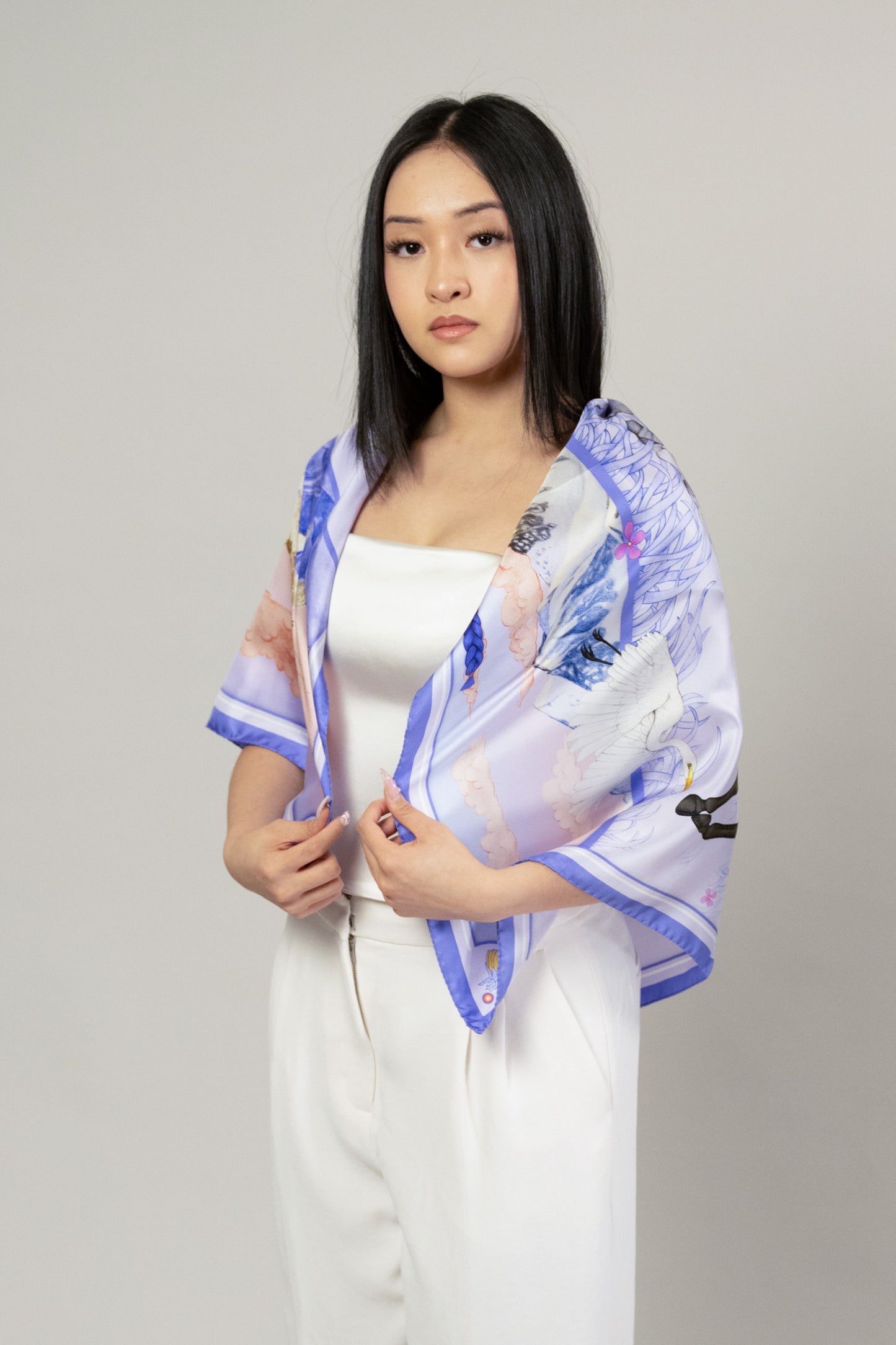 Wild Horizon Periwinkle Dream Silk Scarf