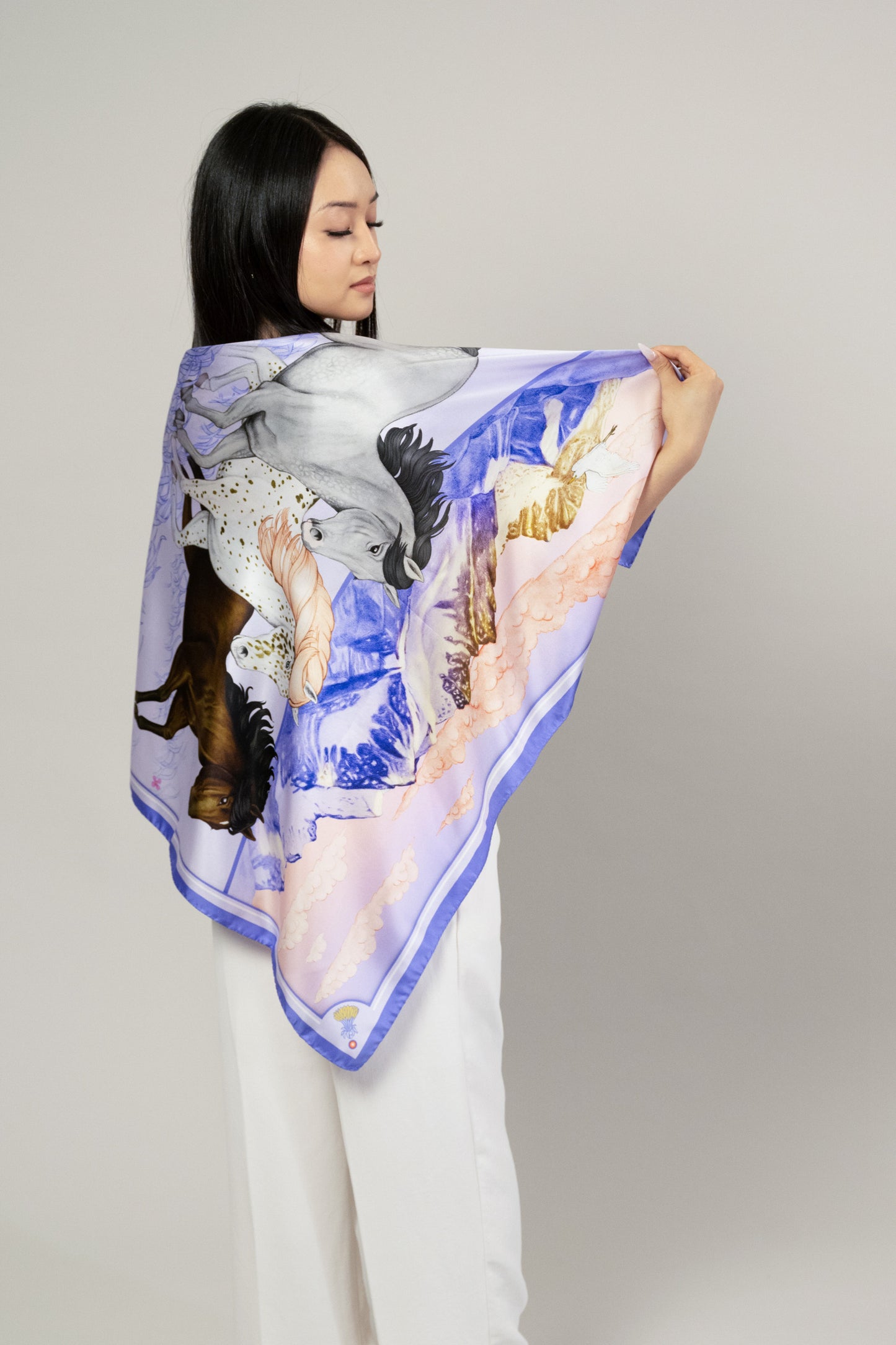 Wild Horizon Periwinkle Dream Silk Scarf