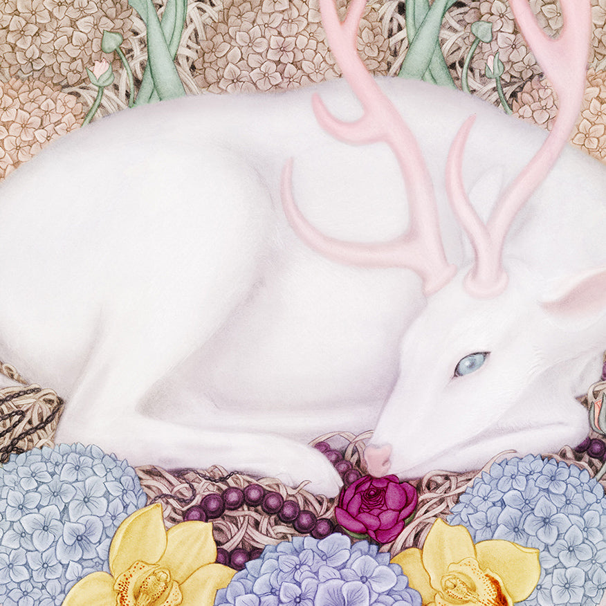 Deer Garden Limited Edition Signed Unframed Art Print