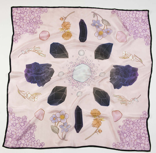 Crystal Grid Silk Scarf