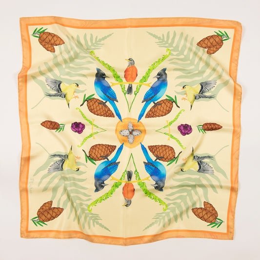 West Coast Birds Silk Scarf