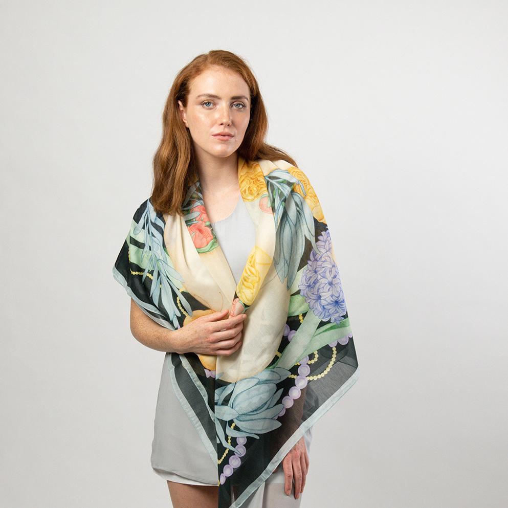 Dwarf Boa Silk Cotton Scarf 140cm