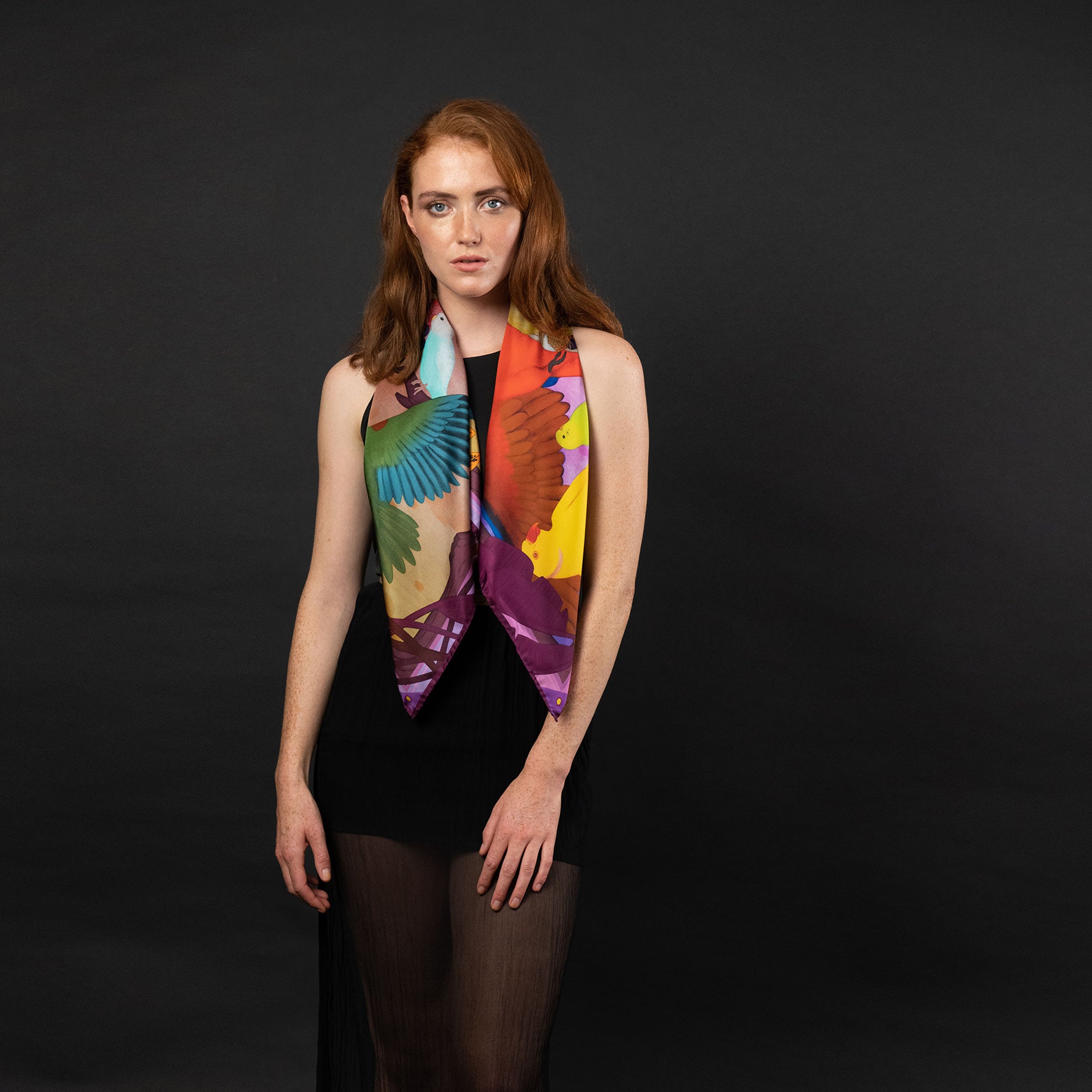 Sunset Feast Luxury Art Scarf