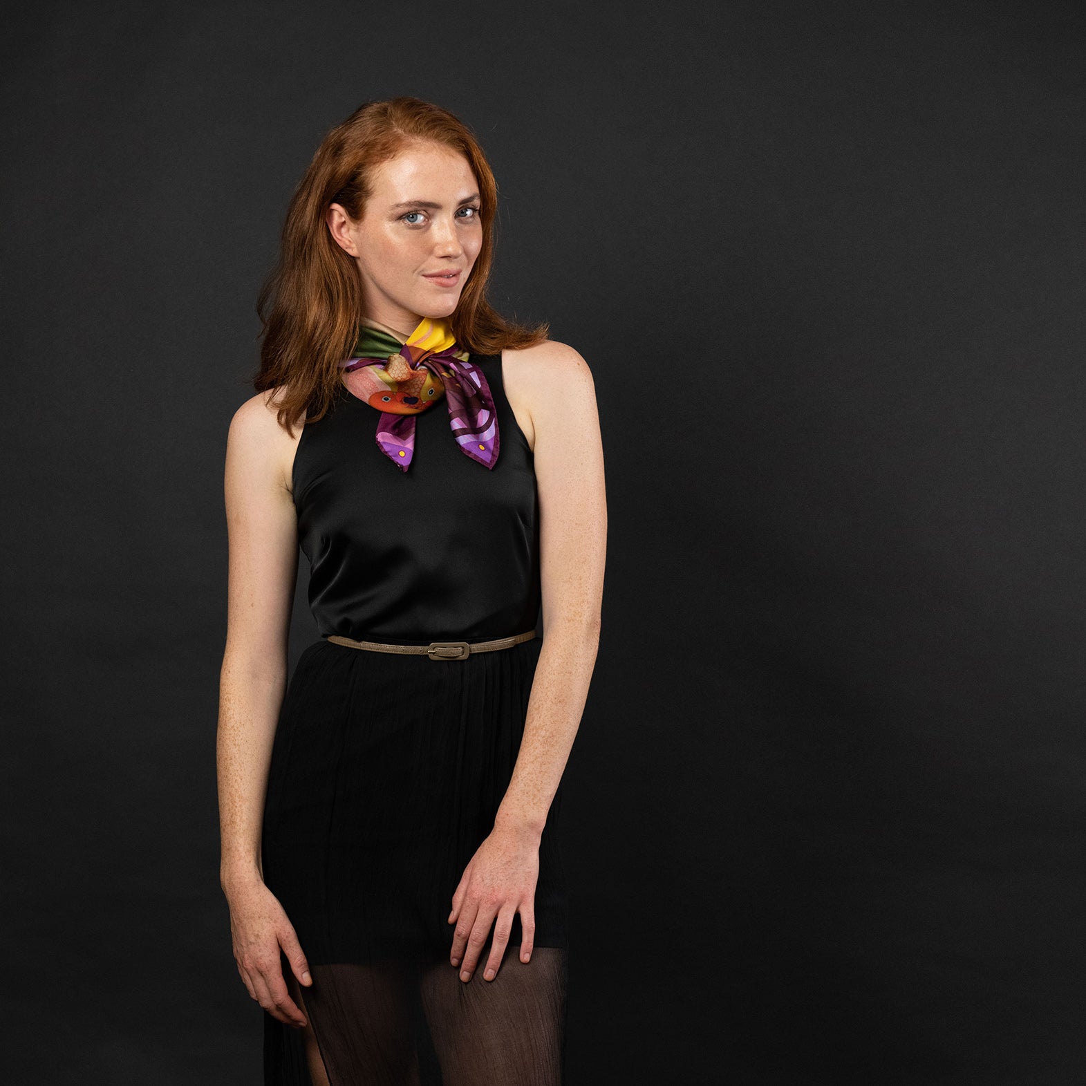 Sunset Feast Luxury Art Scarf