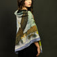 Misheo Wildlife of Pacific Northwest Lake Wool Silk Scarf