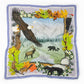 Misheo Wildlife of Pacific Northwest Lake Wool Silk Scarf