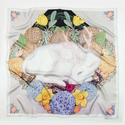 Deer Garden SIlk Scarf