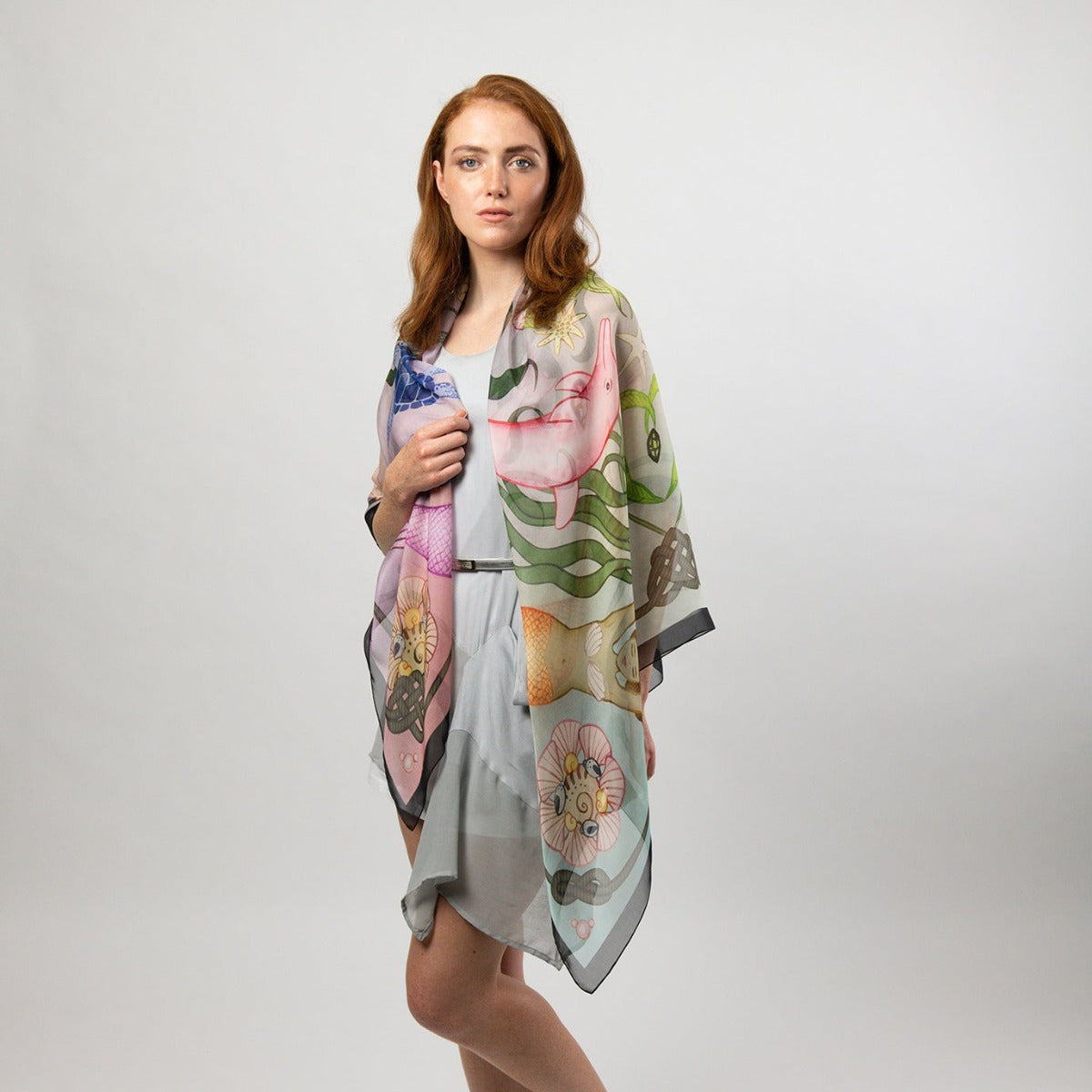 Island Life: Mermaids in the Sea Silk Chiffon Scarf Shawl