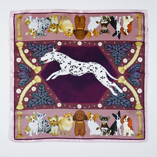 My Beloved Pets Silk Twill Scarf (Wine)