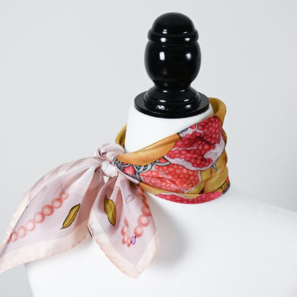 Rabbits and Pomegranate Silk Scarf
