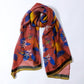 Hummingbirds and Lemons Silk Scarf Shawl Red