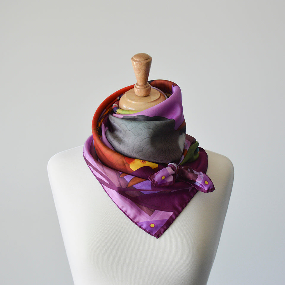 Sunset Feast Luxury Art Scarf