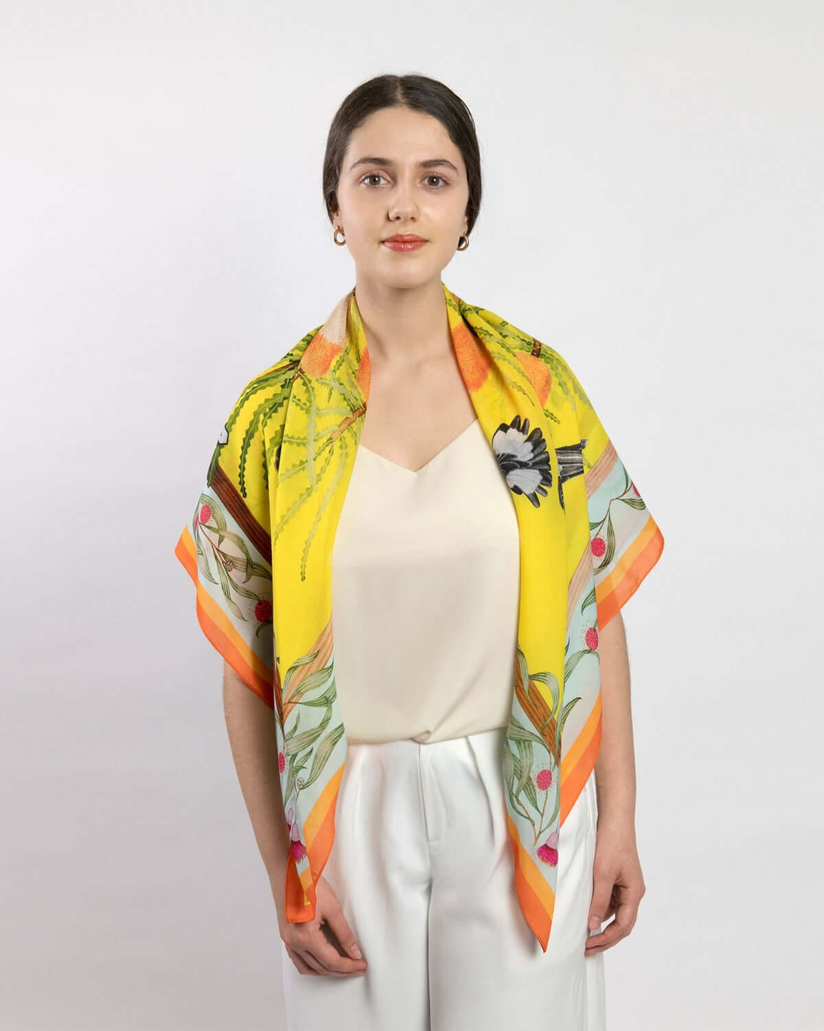 Carnaby's Cockatoos Lemon Sky Tencel Scarf 