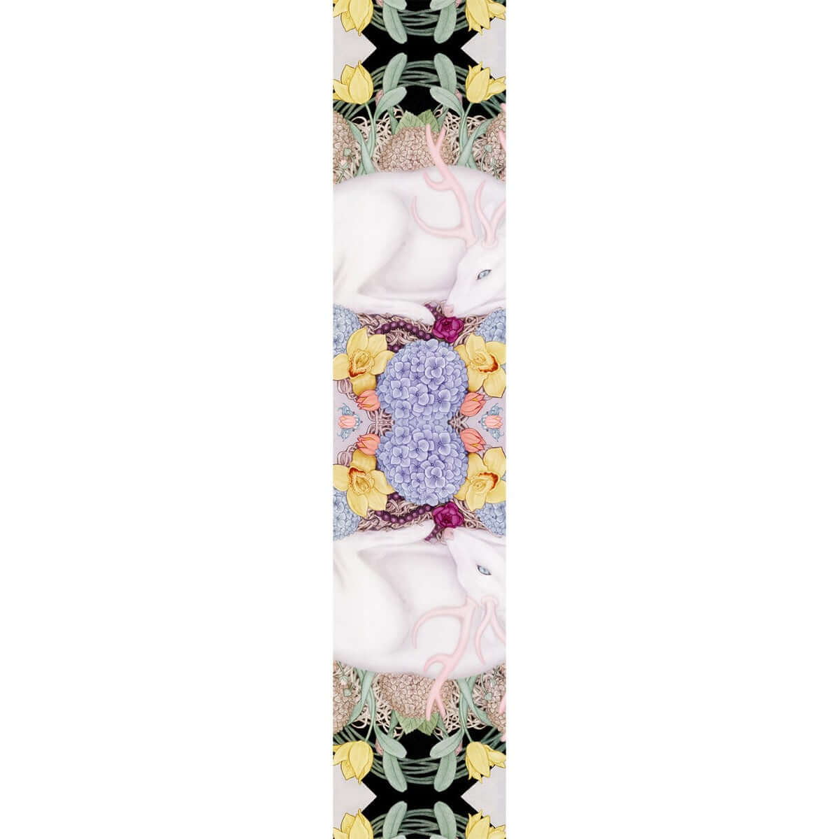 Deer Garden SIlk Scarf Long